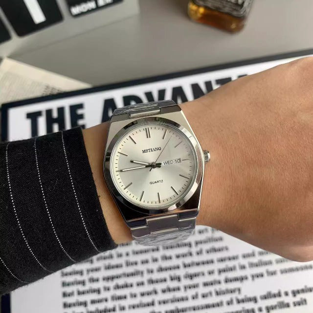 Montre Homme MSTIANQ Acier avec Affichage Jour & Date