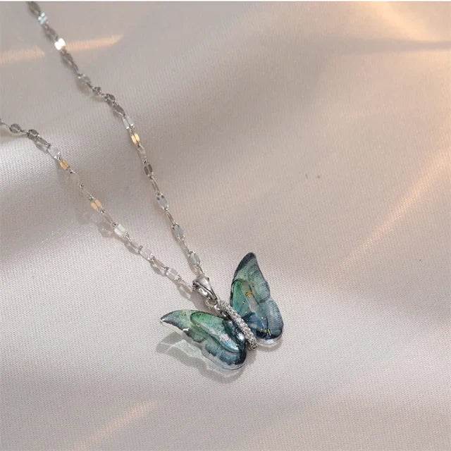 COLLIER BEAUTÉ AILÉE BLEU ARGENT VIBRAN