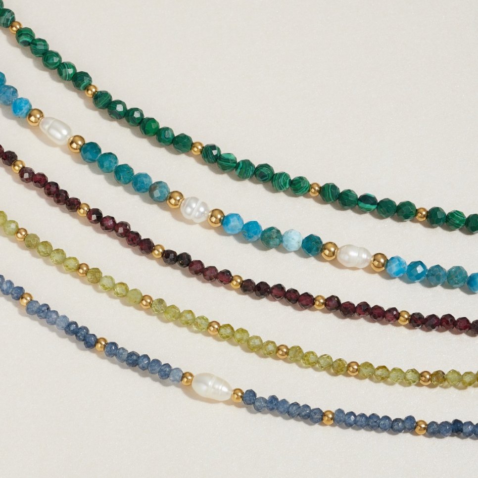 Bracelet à perles vert émeraude