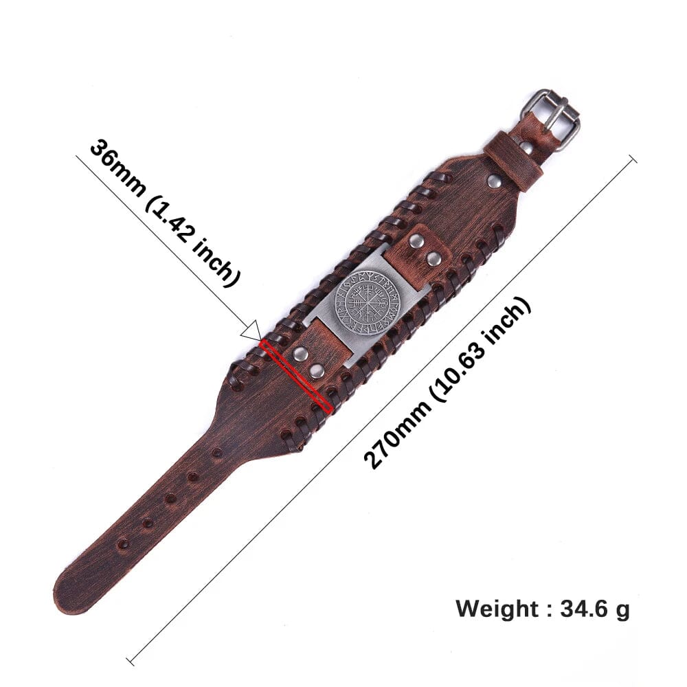 Bracelet en cuir Compass