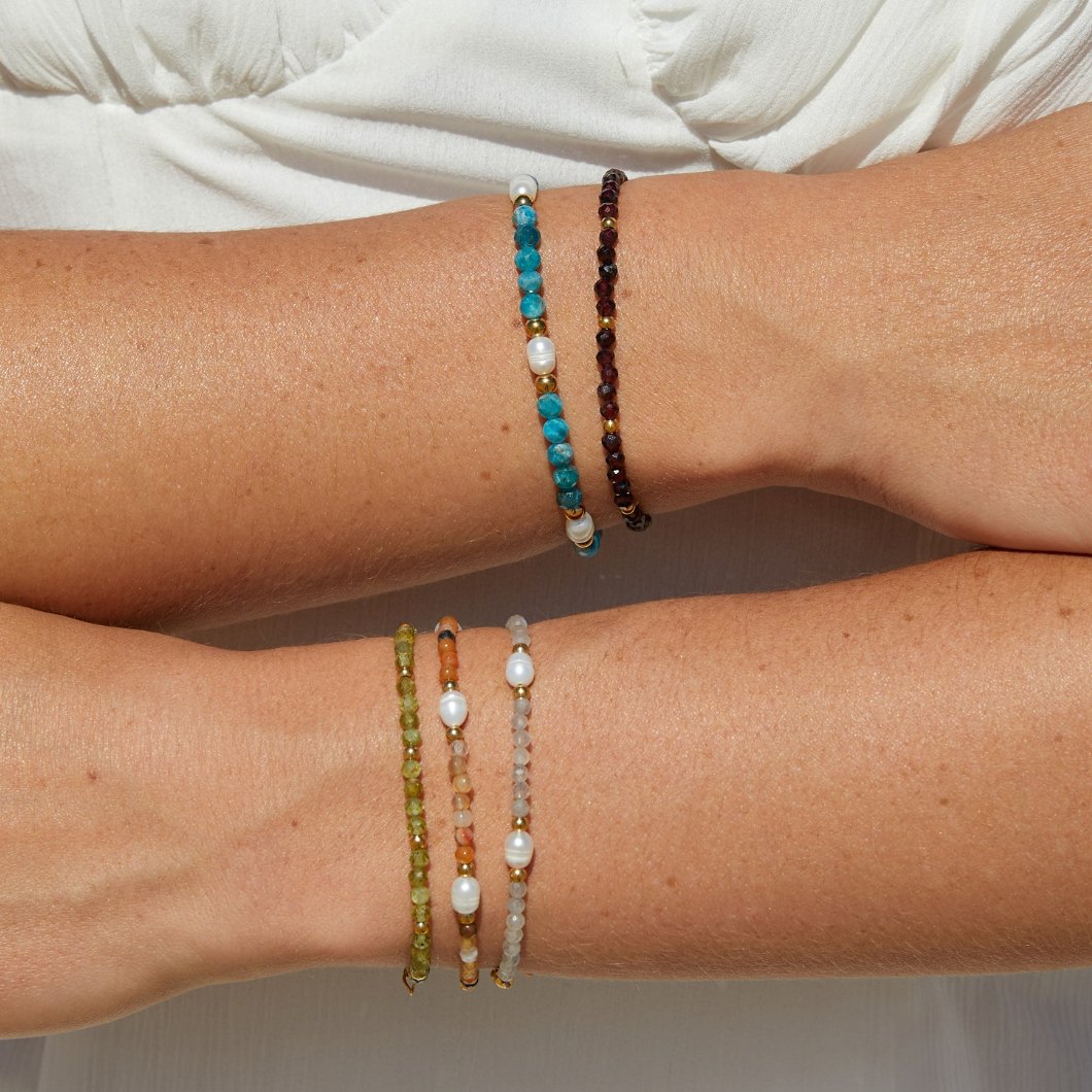 Bracelet en perles de grenat rouge