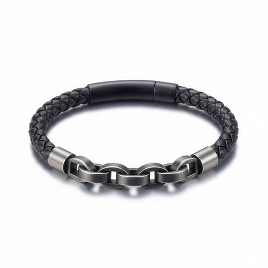 Bracelet chaîne en cuir
