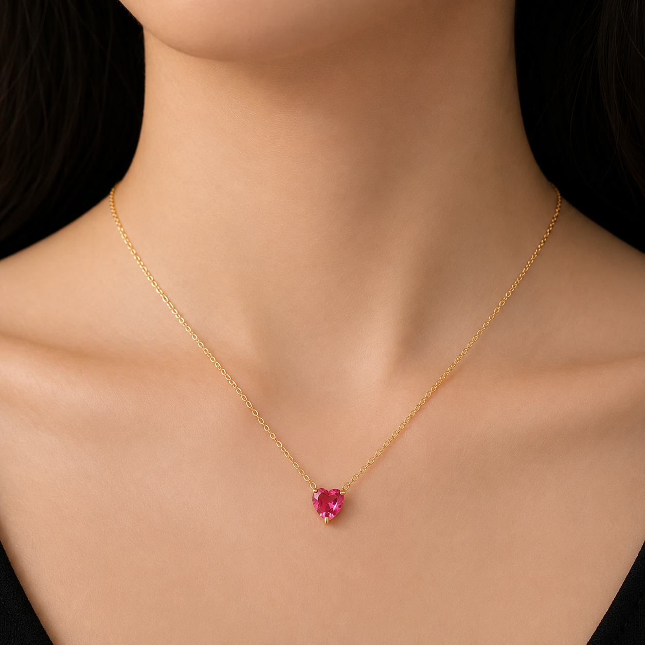 Collier Chaîne Clavicule Cœur Délicat