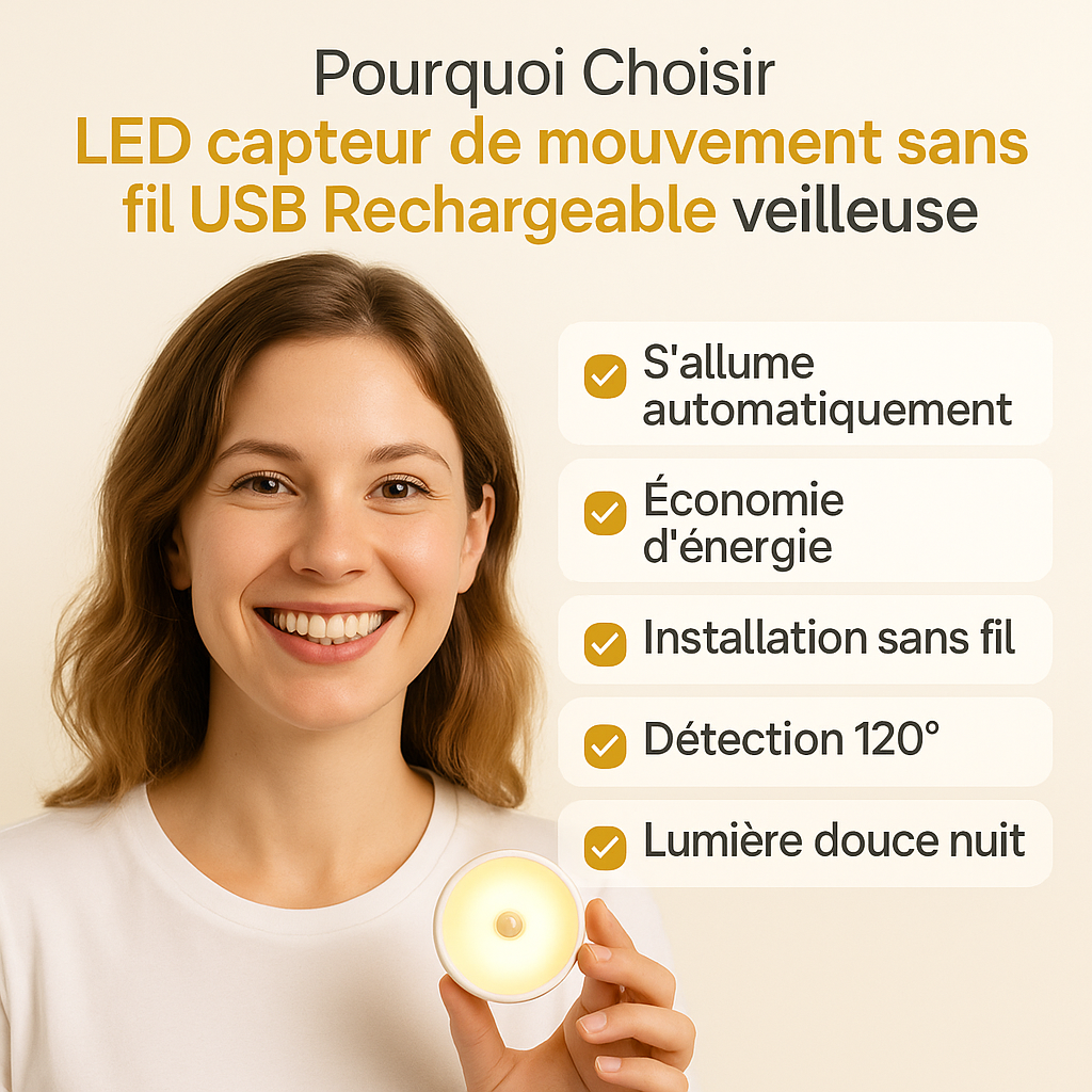 Capteur de mouvement LED Rechargeable™