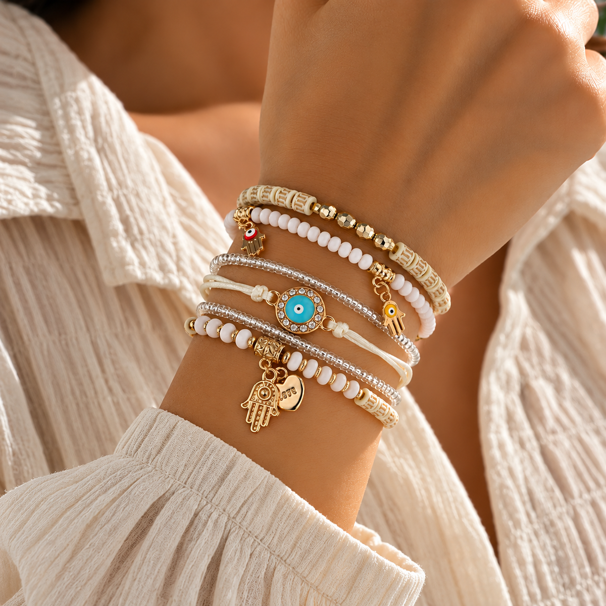 Bracelets Bohème Perles & Coeurs