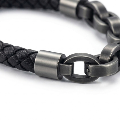 Bracelet chaîne en cuir