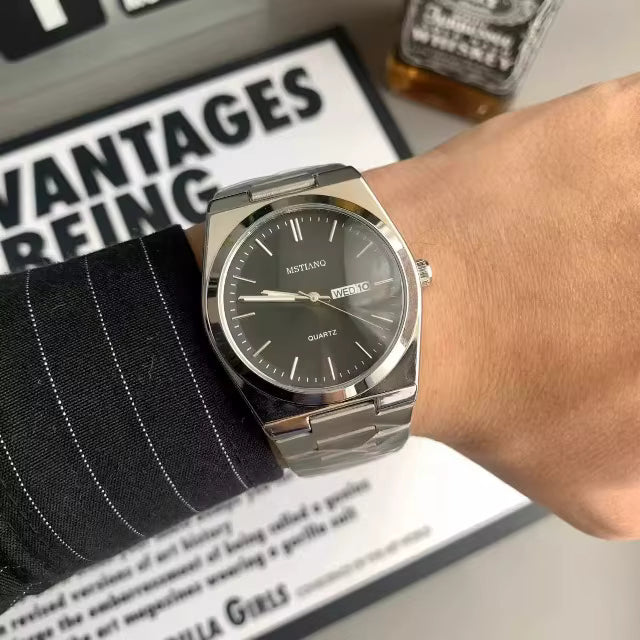 Montre Homme MSTIANQ Acier avec Affichage Jour & Date
