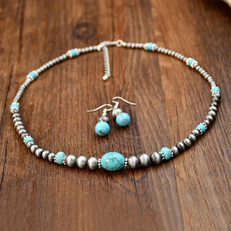 COLLIER SIRA TURQUOISE + BOUCLES D'OREILLES OFFERTES