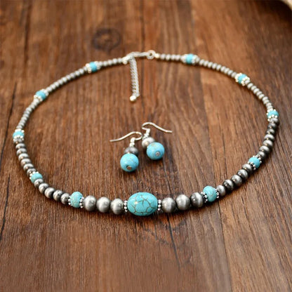 COLLIER SIRA TURQUOISE + BOUCLES D'OREILLES OFFERTES