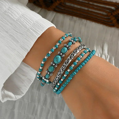 BRACELET TURQUOISE RAFFINÉ À PLUSIEURS RANGS