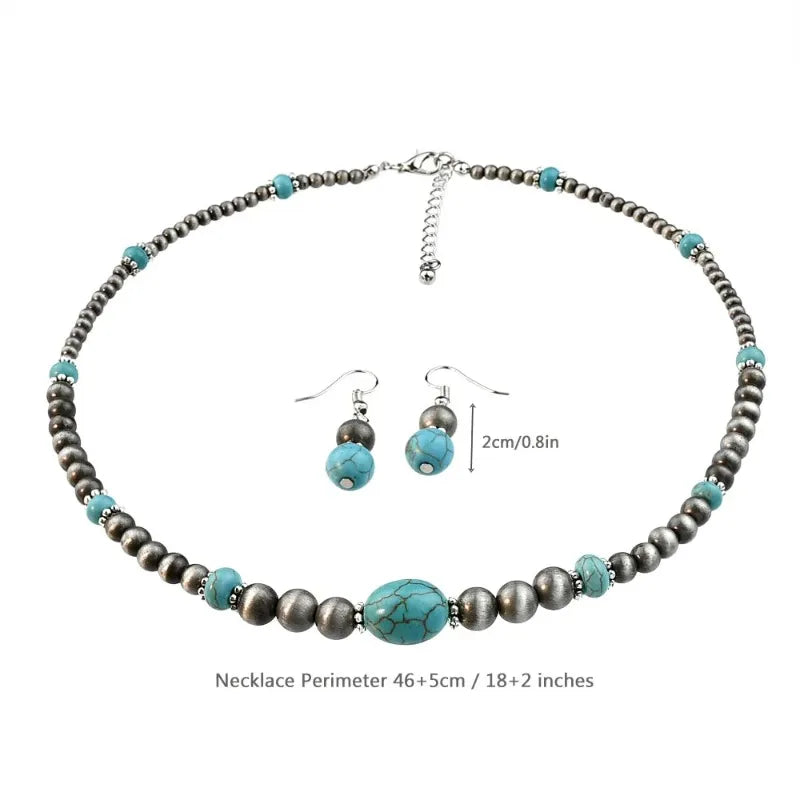 COLLIER SIRA TURQUOISE + BOUCLES D'OREILLES OFFERTES