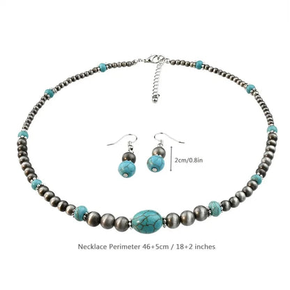 COLLIER SIRA TURQUOISE + BOUCLES D'OREILLES OFFERTES