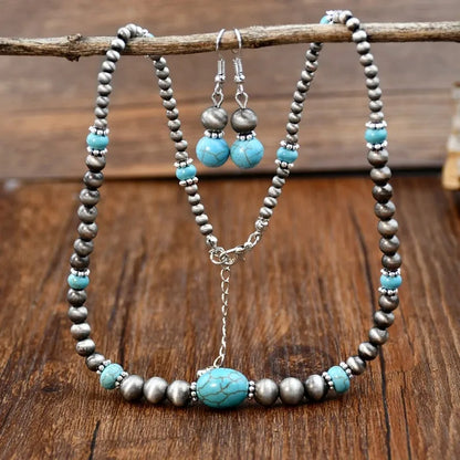 COLLIER SIRA TURQUOISE + BOUCLES D'OREILLES OFFERTES