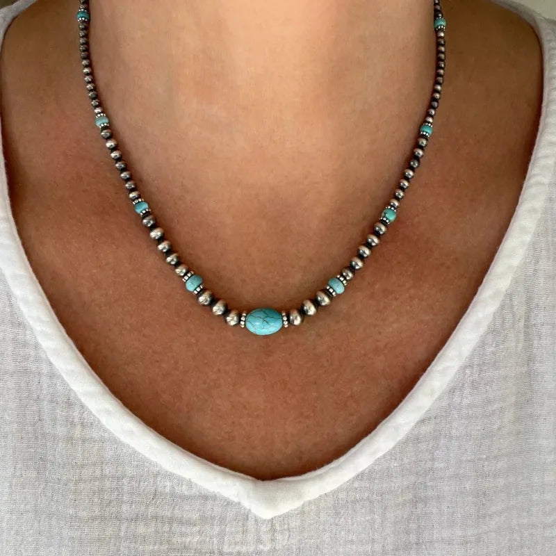 COLLIER SIRA TURQUOISE + BOUCLES D'OREILLES OFFERTES