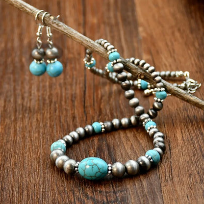 COLLIER SIRA TURQUOISE + BOUCLES D'OREILLES OFFERTES