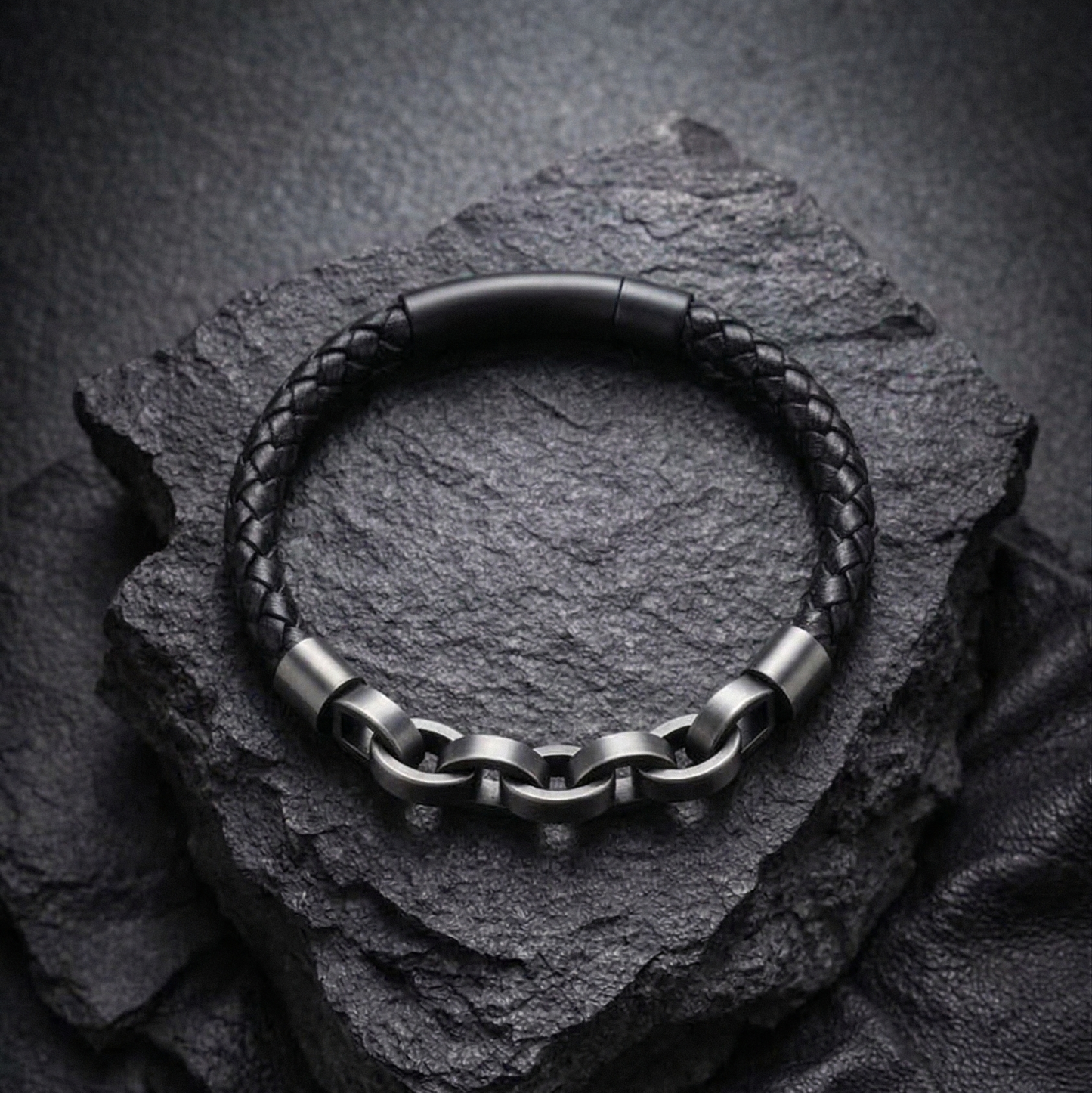 Bracelet chaîne en cuir