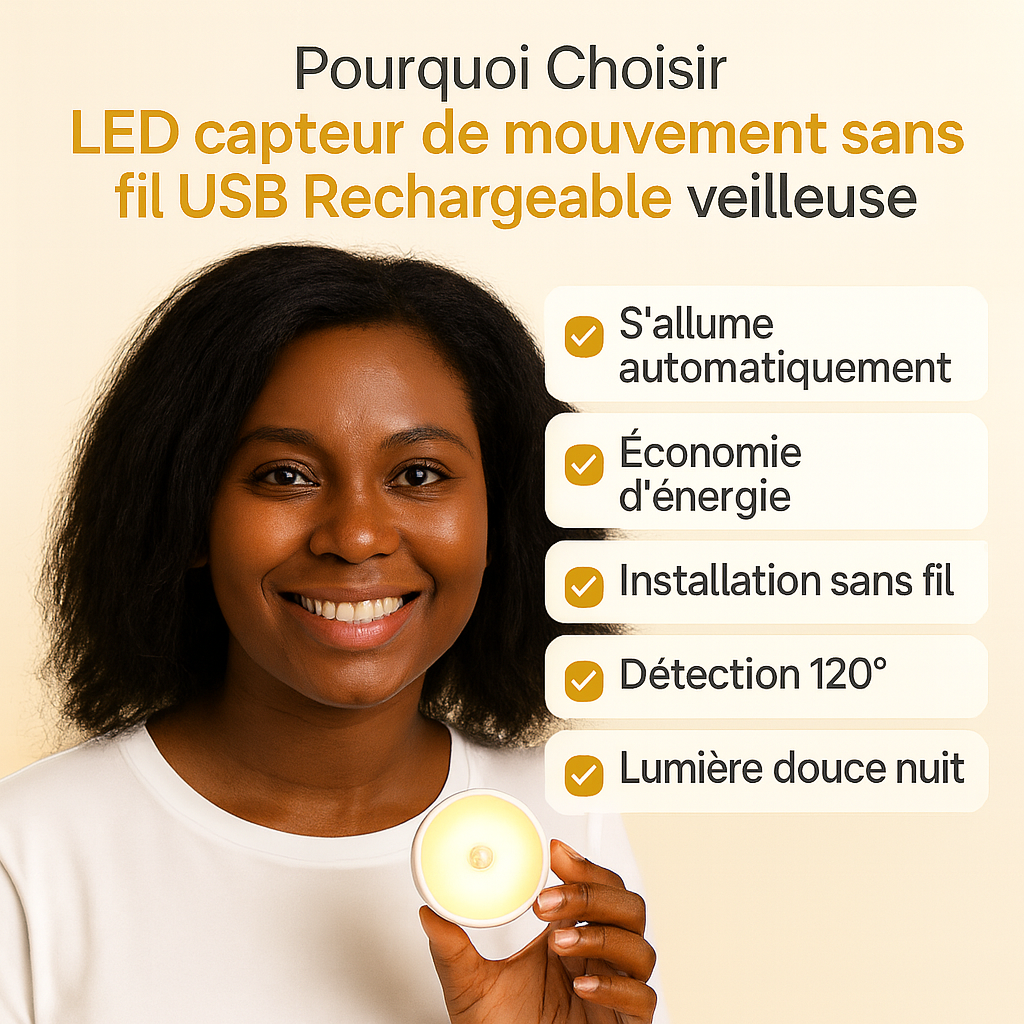 Capteur de mouvement LED Rechargeable™