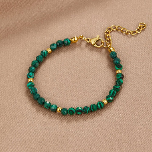 Bracelet à perles vert émeraude