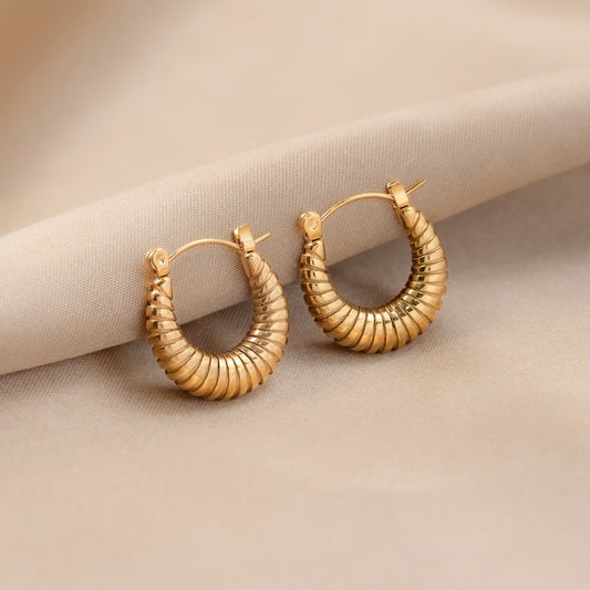 Boucles d'oreilles créoles croissant Golden Mia