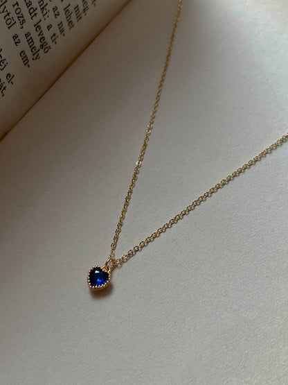 Collier cœur secret bleu royal