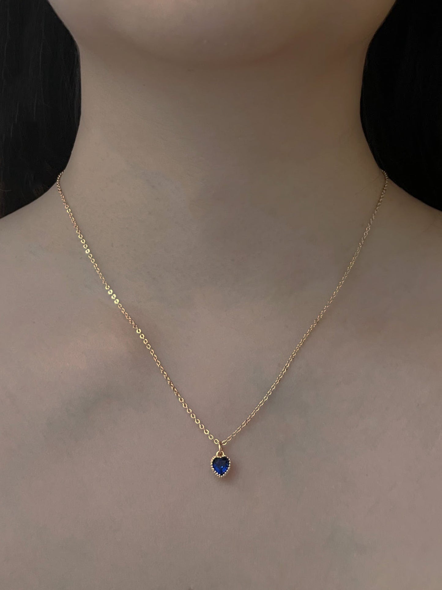 Collier cœur secret bleu royal