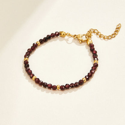 Bracelet en perles de grenat rouge