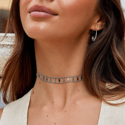 Collier ras-du-cou Zara argenté